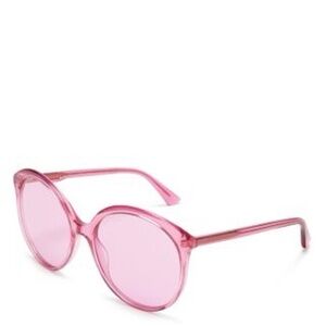 Gucci Pink Round Transparent Frame Sunglasses